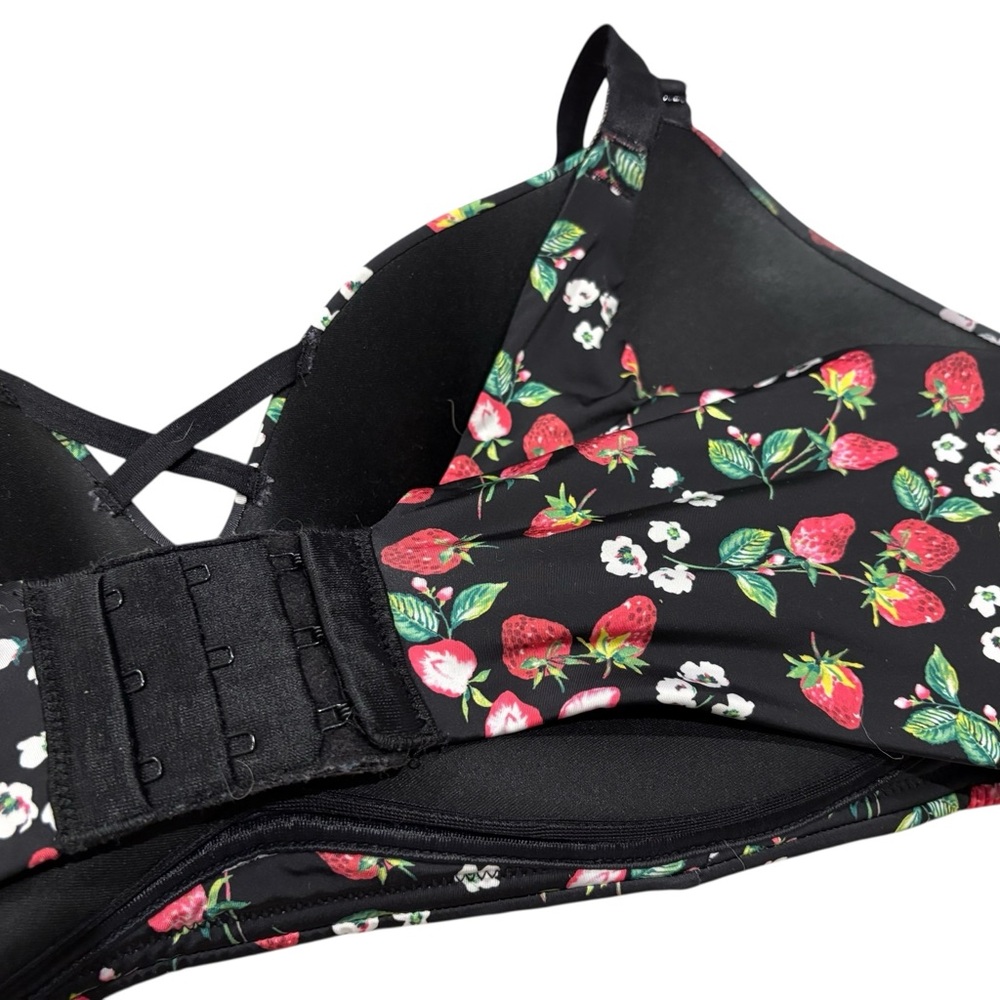 TORRID Women’s Perfect T-Shirt Bra Strawberry Bloom Rich Black Size 38DDD - Picture 7 of 10